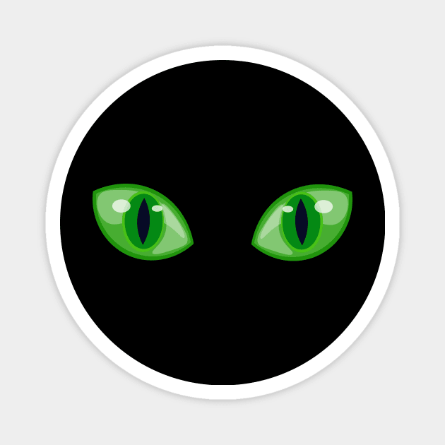 Green Cat Eyes Magnet by FabledNight